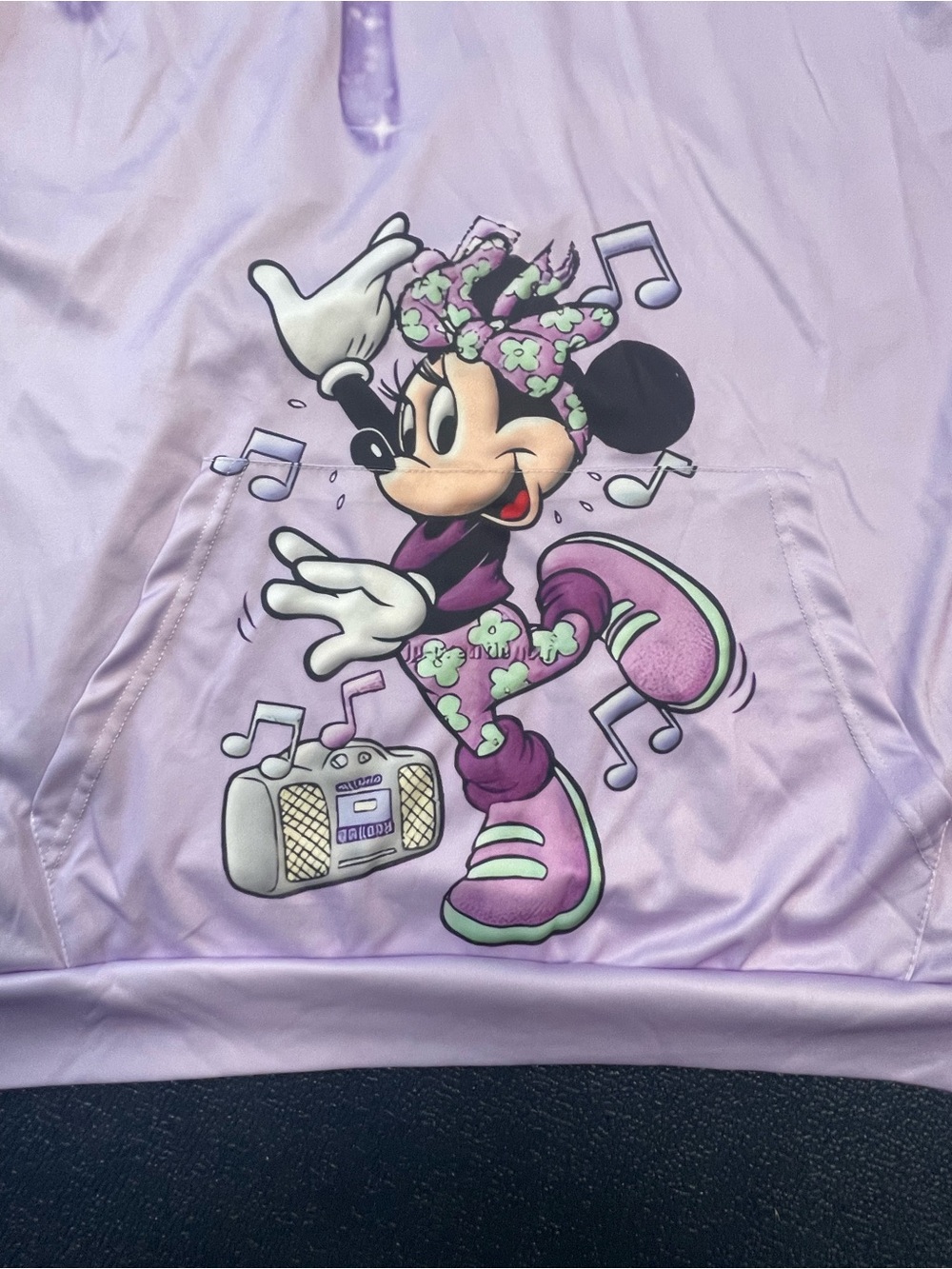 Lilac Minnie Mouse Graphic Hoodie with front pocket. Missing hoodie string. XXL - Picture 2 of 7